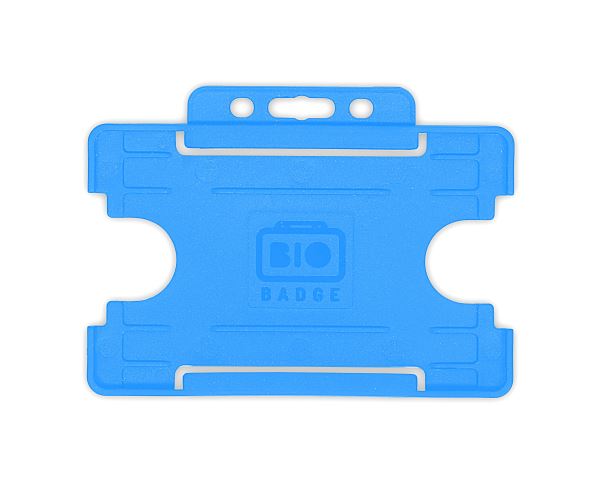 Light Blue Single-Sided BIOBADGE Open Faced ID Card Holders - Landscape (Pack of 100)