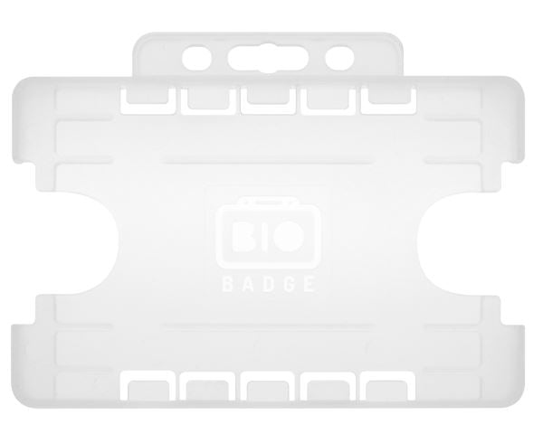 Clear Dual-Sided BIOBADGE Open Faced ID Card Holders - Landscape (Pack of 100)