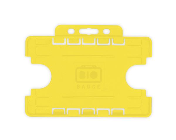 Yellow Dual-Sided BIOBADGE Open Faced ID Card Holders - Landscape (Pack of 100)