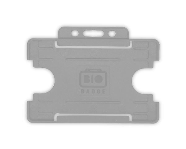 Grey Single-Sided BIOBADGE Open Faced ID Card Holders - Landscape (Pack of 100)