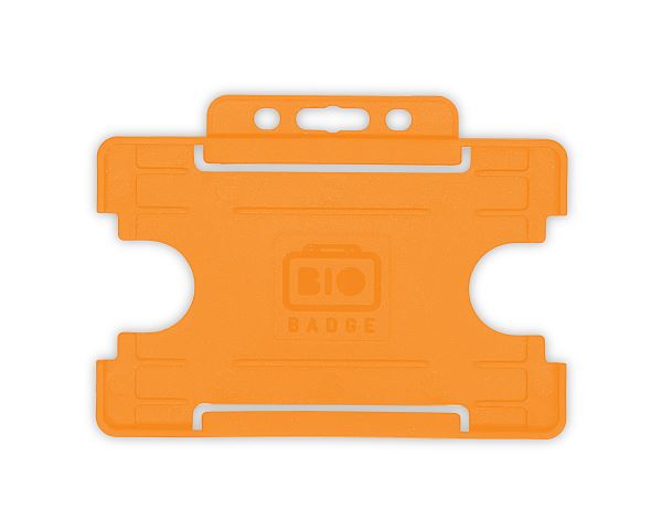 Orange Single-Sided BIOBADGE Open Faced ID Card Holders - Landscape (Pack of 100)