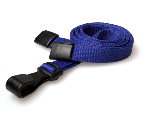 100 Pack 10mm Recycled Plain Navy Blue Lanyards with Plastic J Clip