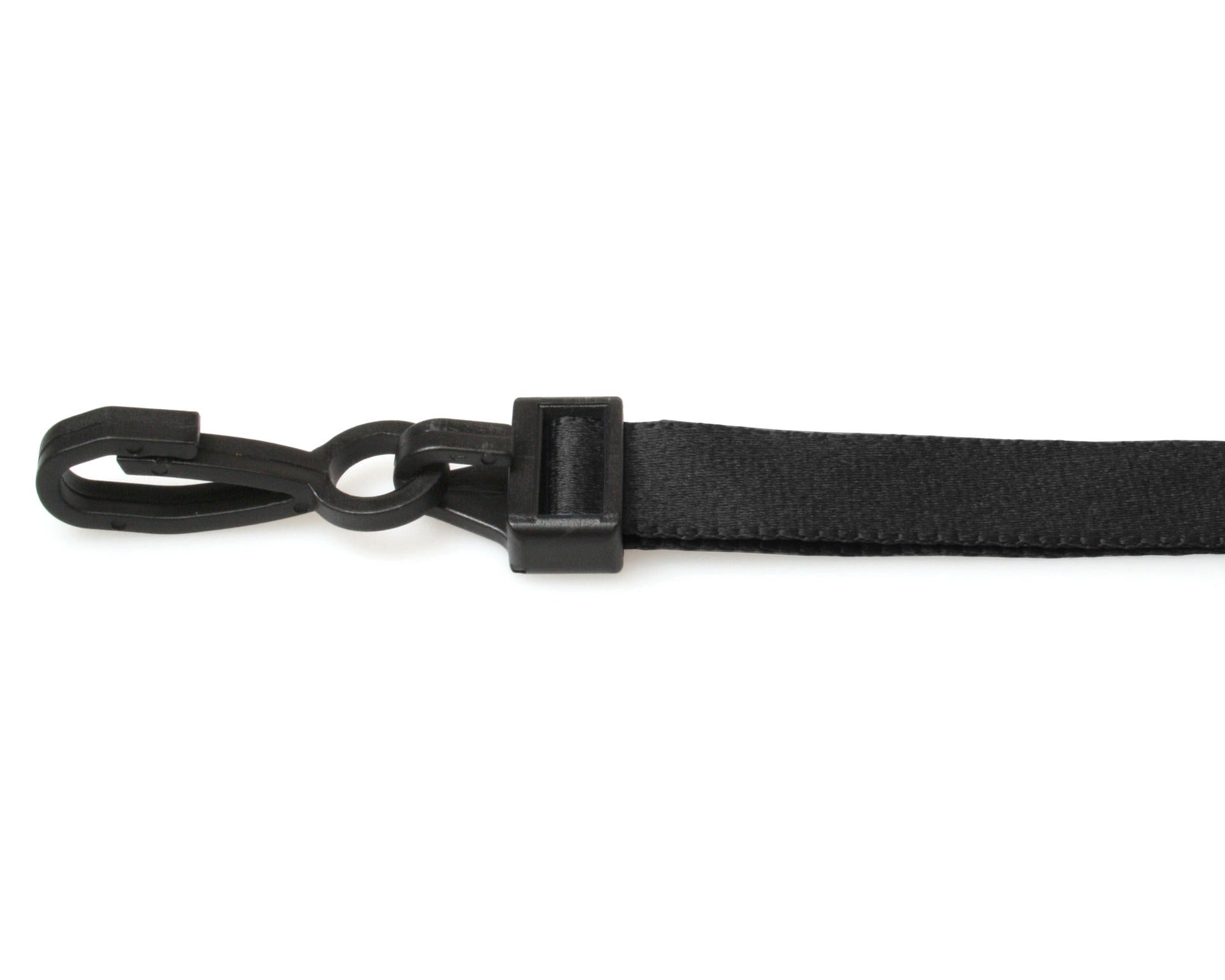 100 Pack 15mm Recycled Plain Black Lanyards with Plastic J Clip