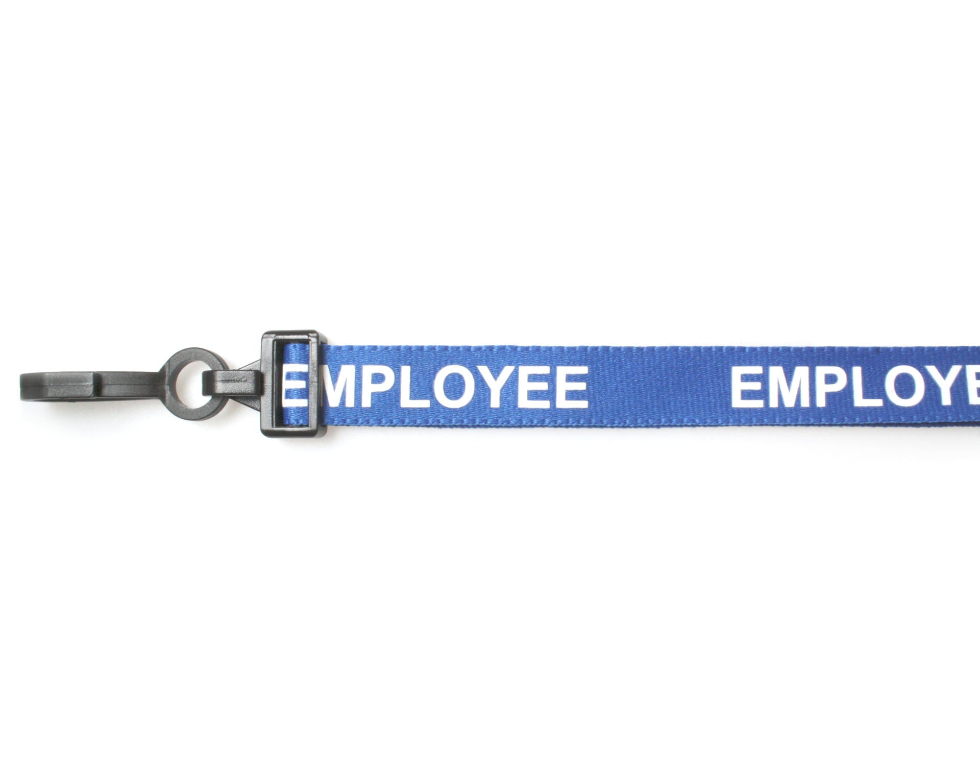100 Pack 15mm Recycled Blue Employee Lanyards with Plastic J Clip