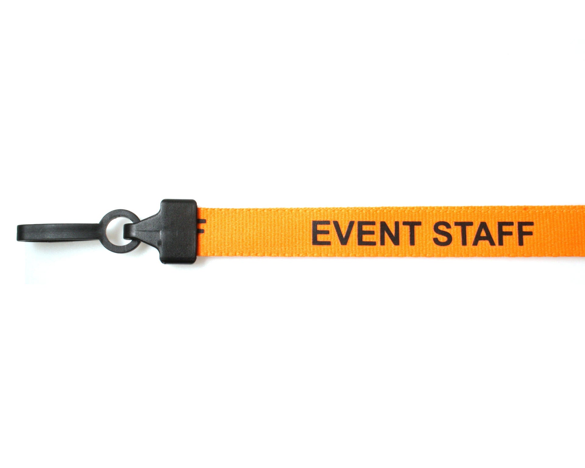 100 Pack 15mm Recycled Orange Event Staff Lanyards with Plastic J Clip