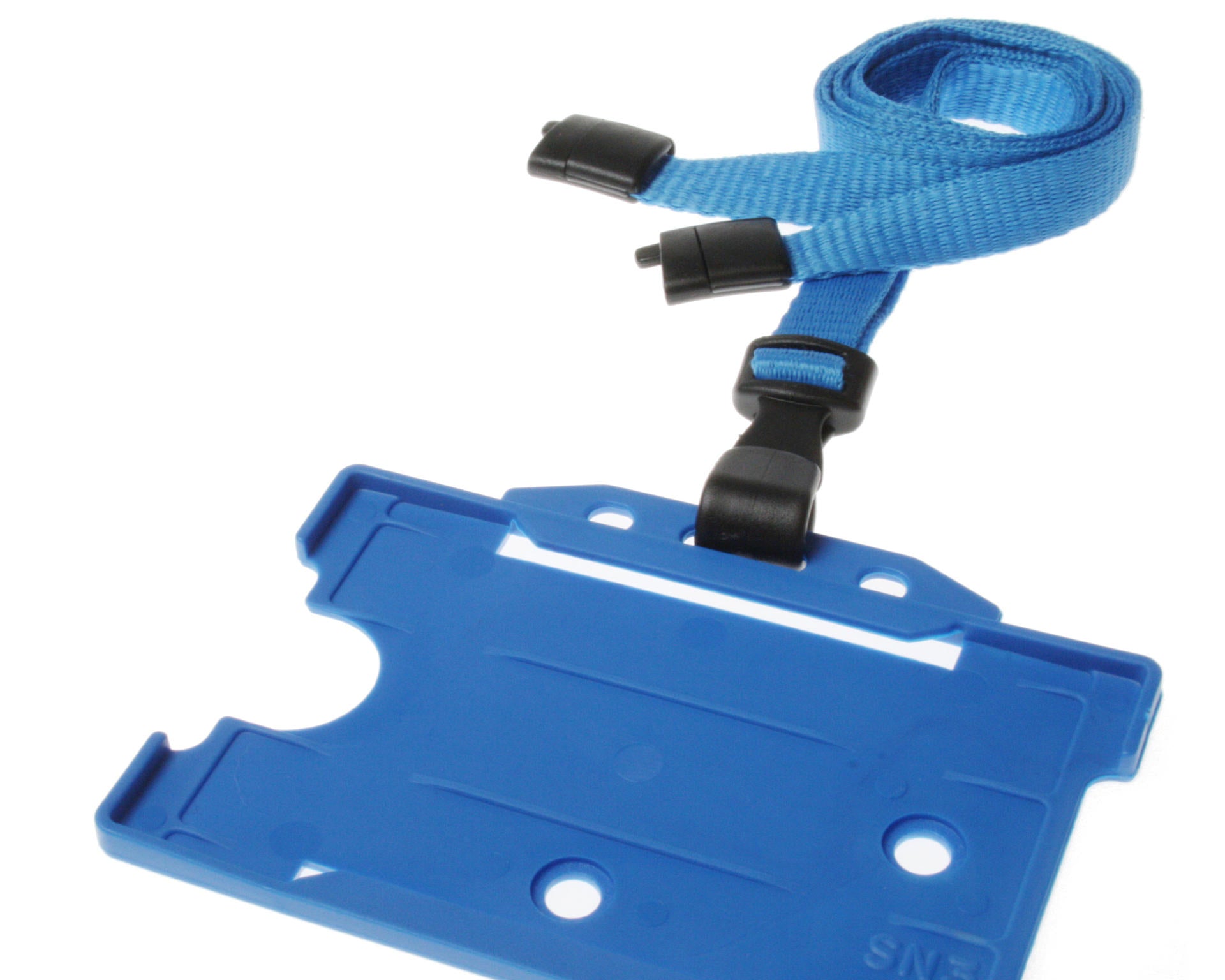 100 Pack 10mm Recycled Plain Light Blue Lanyards with Plastic J Clip