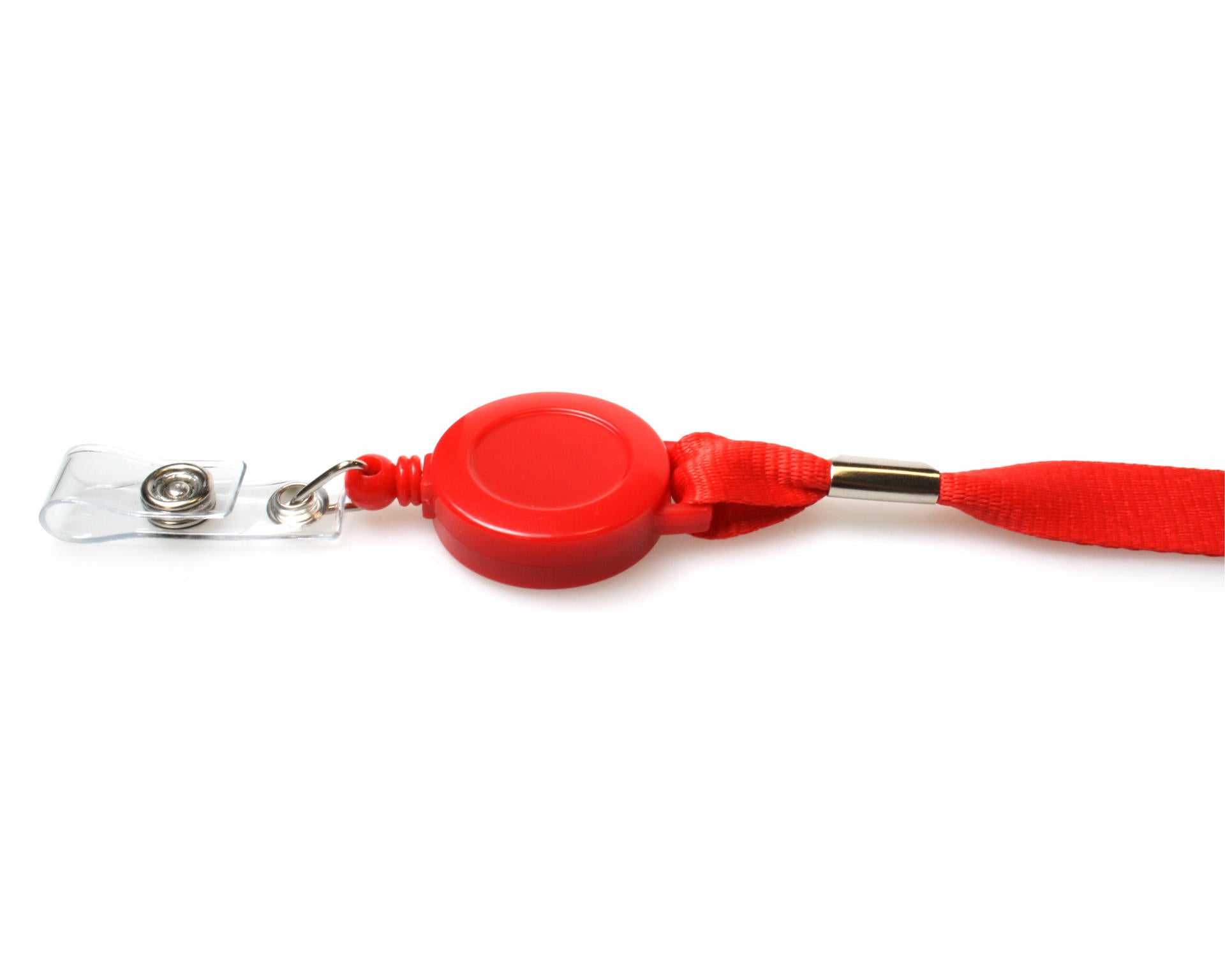 50 Pack 15mm Recycled Plain Red Lanyards with Card Reels