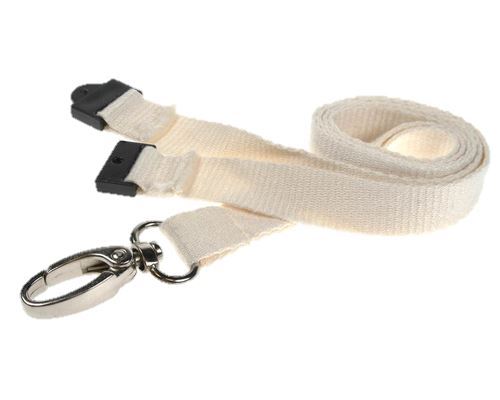 100 Pack White Bamboo Lanyards with Metal Lobster Clip