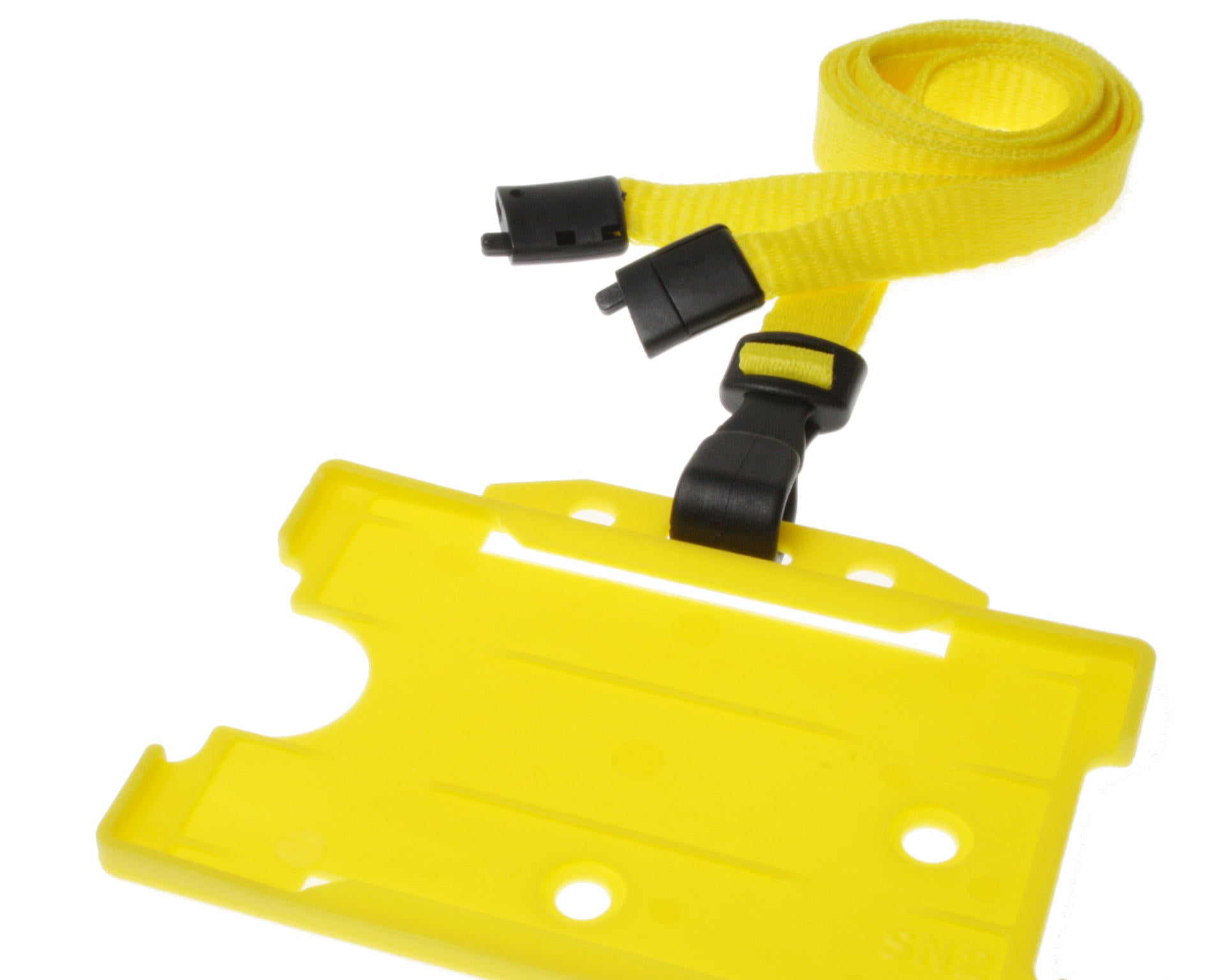 100 Pack 10mm Recycled Plain Yellow Lanyards with Plastic J Clip