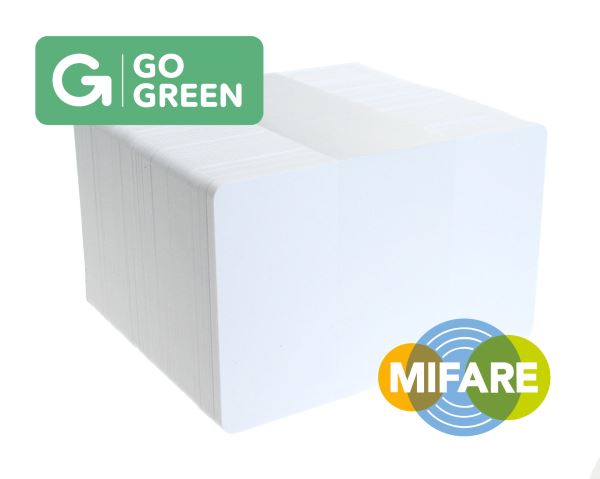 Pack of 100 Go Green Genuine NXP MIFARE 1k EV1 Blank White Cards (85% Recycled Plastic)