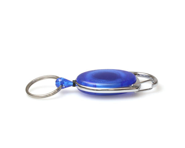 Blue Translucent Carabiner Card Reels with Key Rings (Pack of 50)