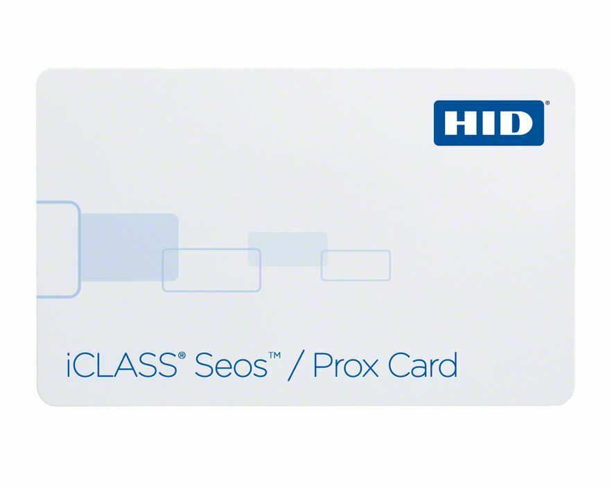 HID 5105PGGMNN iClass Seos + Prox Composite PET/PVC Card - 16K Bytes Programmed (Pack of 100)