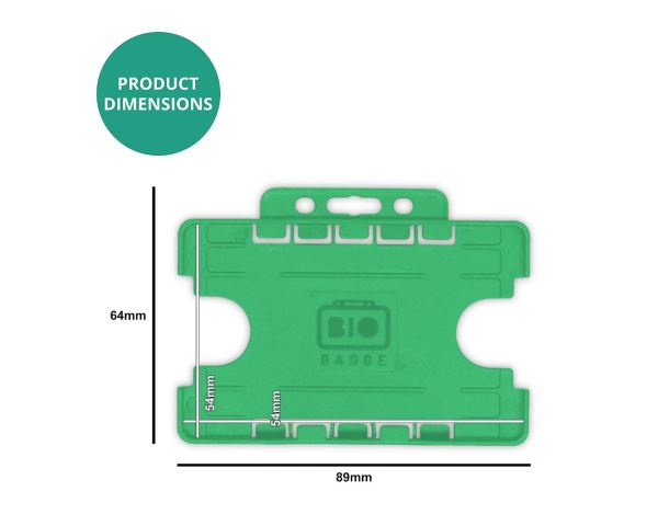 Light Green Dual-Sided BIOBADGE Open Faced ID Card Holders - Landscape (Pack of 100) (Copy)