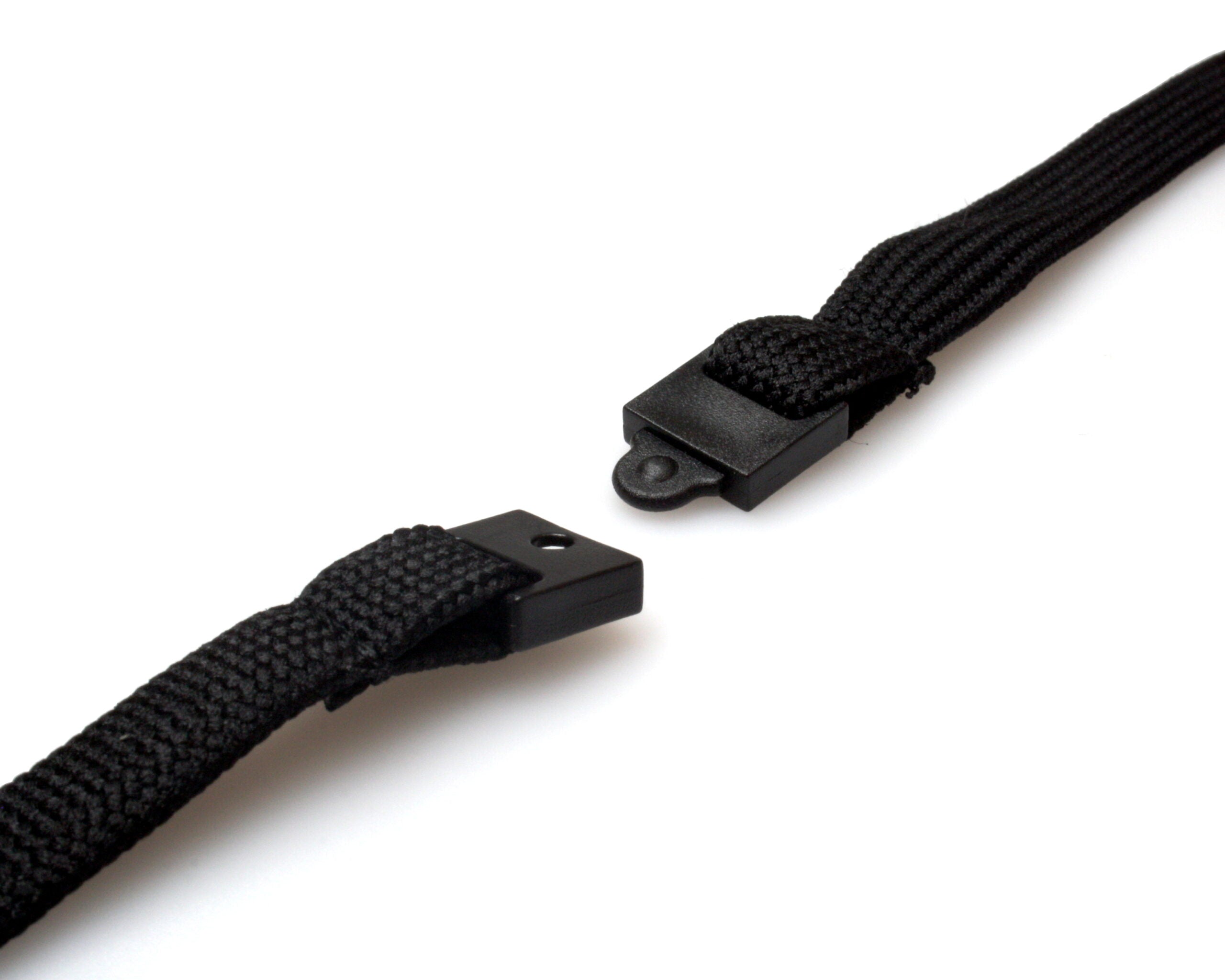 10mm Black Tubular Breakaway Lanyards with Metal J-Clip (Pack of 100)