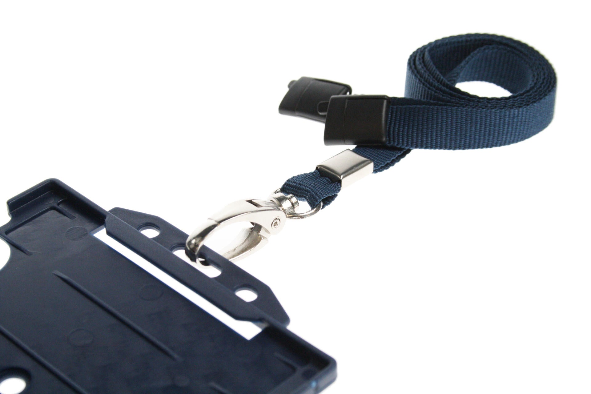 10mm Recycled Plain Dark Blue Lanyards with Metal Lobster Clip (Pack of 100)