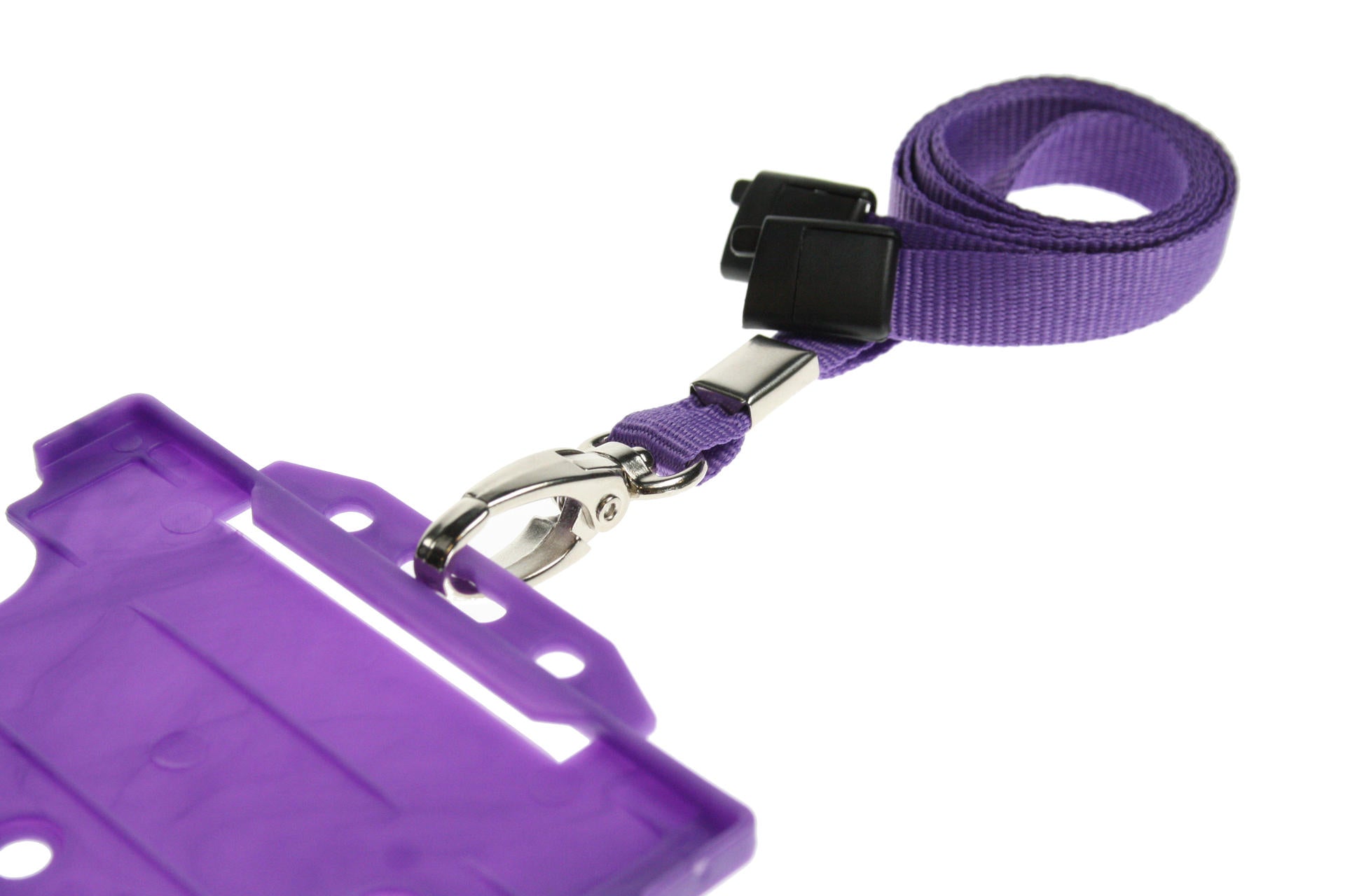 10mm Recycled Plain Purple Lanyards with Metal Lobster Clip (Pack of 100)