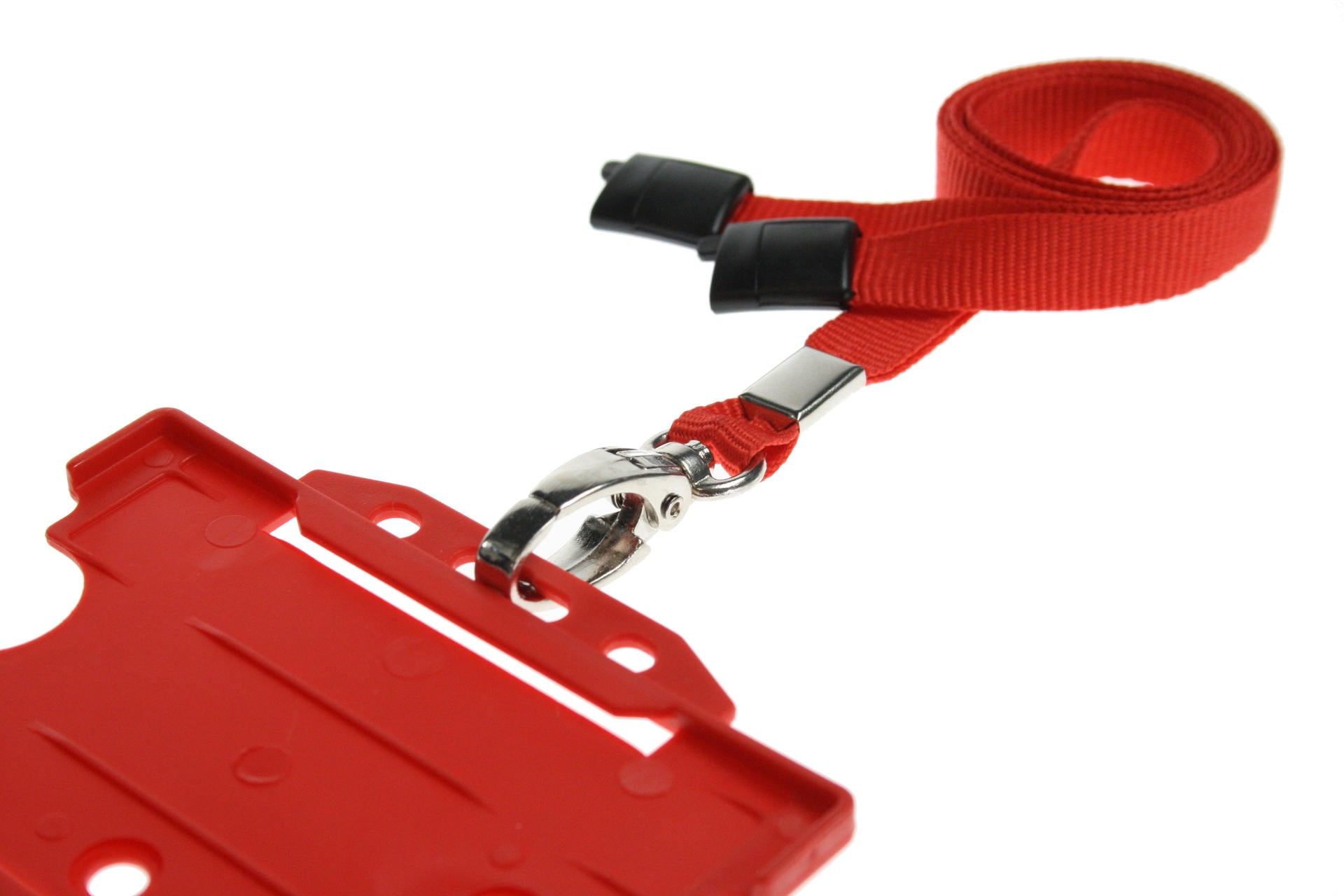 10mm Recycled Plain Red Lanyards with Metal Lobster Clip (Pack of 100)