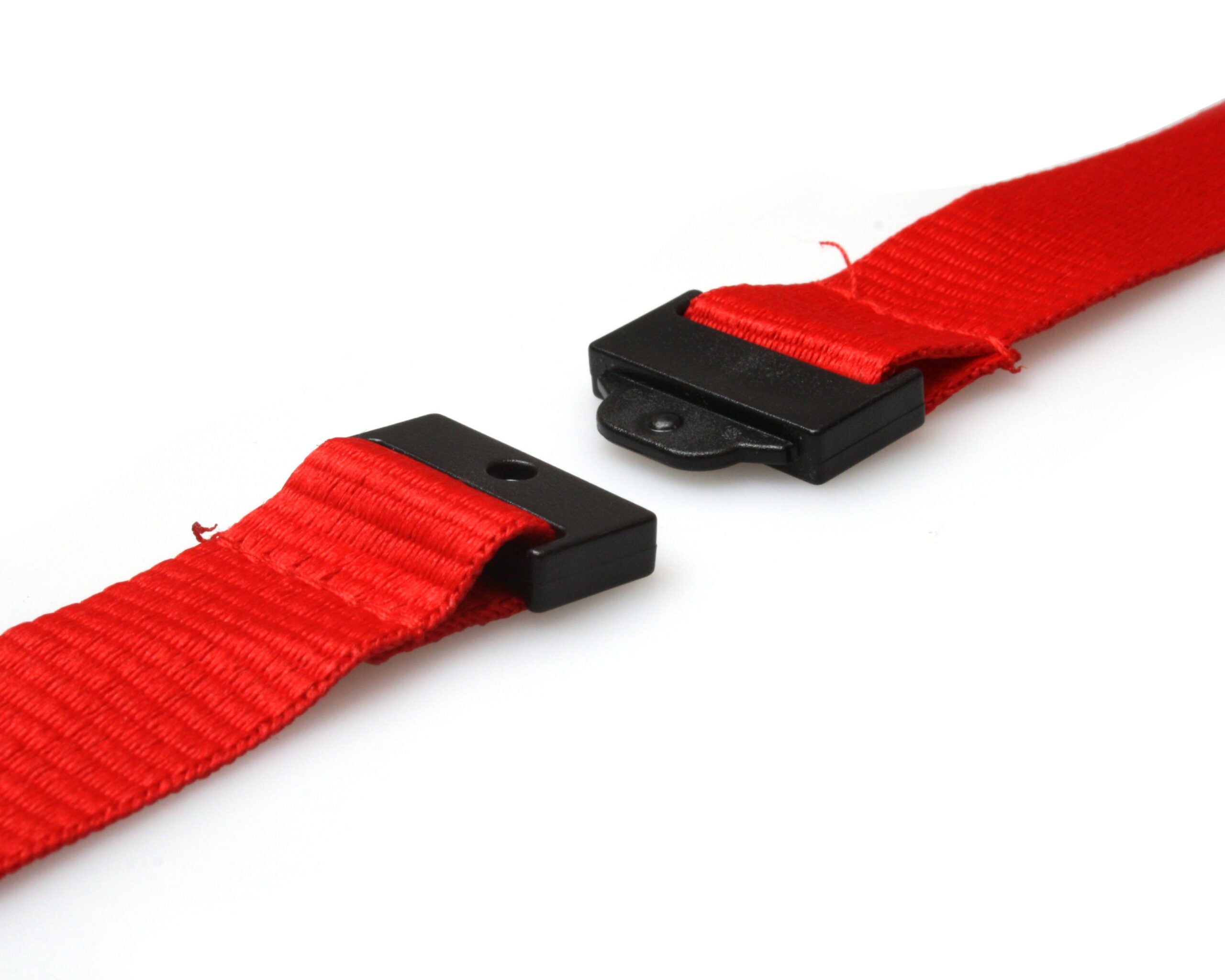 20mm Recycled Red Lanyards with Flat Breakaway and Metal Trigger Clip (Pack of 100)