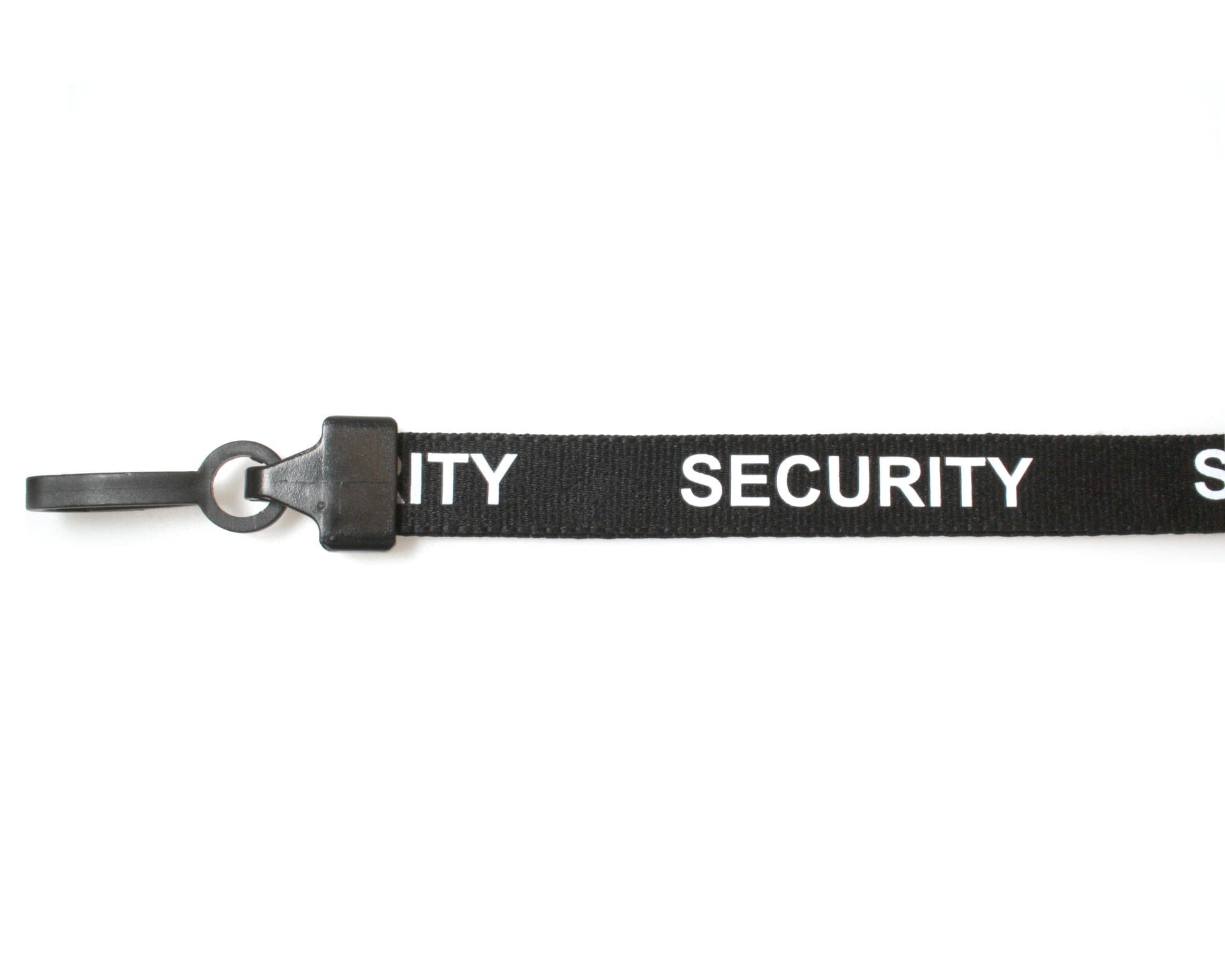 15mm Recycled Black Security Lanyards with Plastic J Clip (Pack of 100)