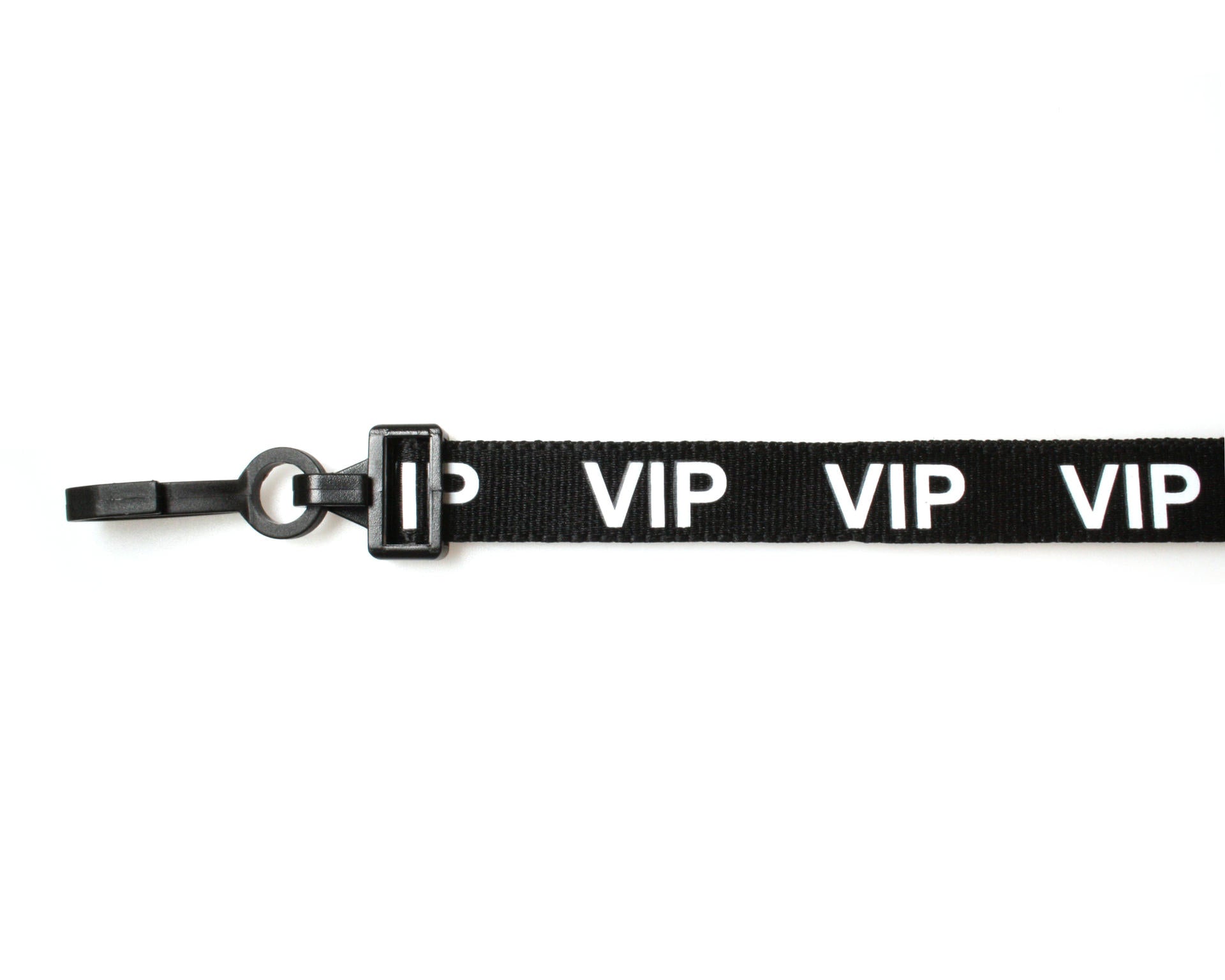 15mm Recycled Black VIP Lanyards with Plastic J Clip (Pack of 100)