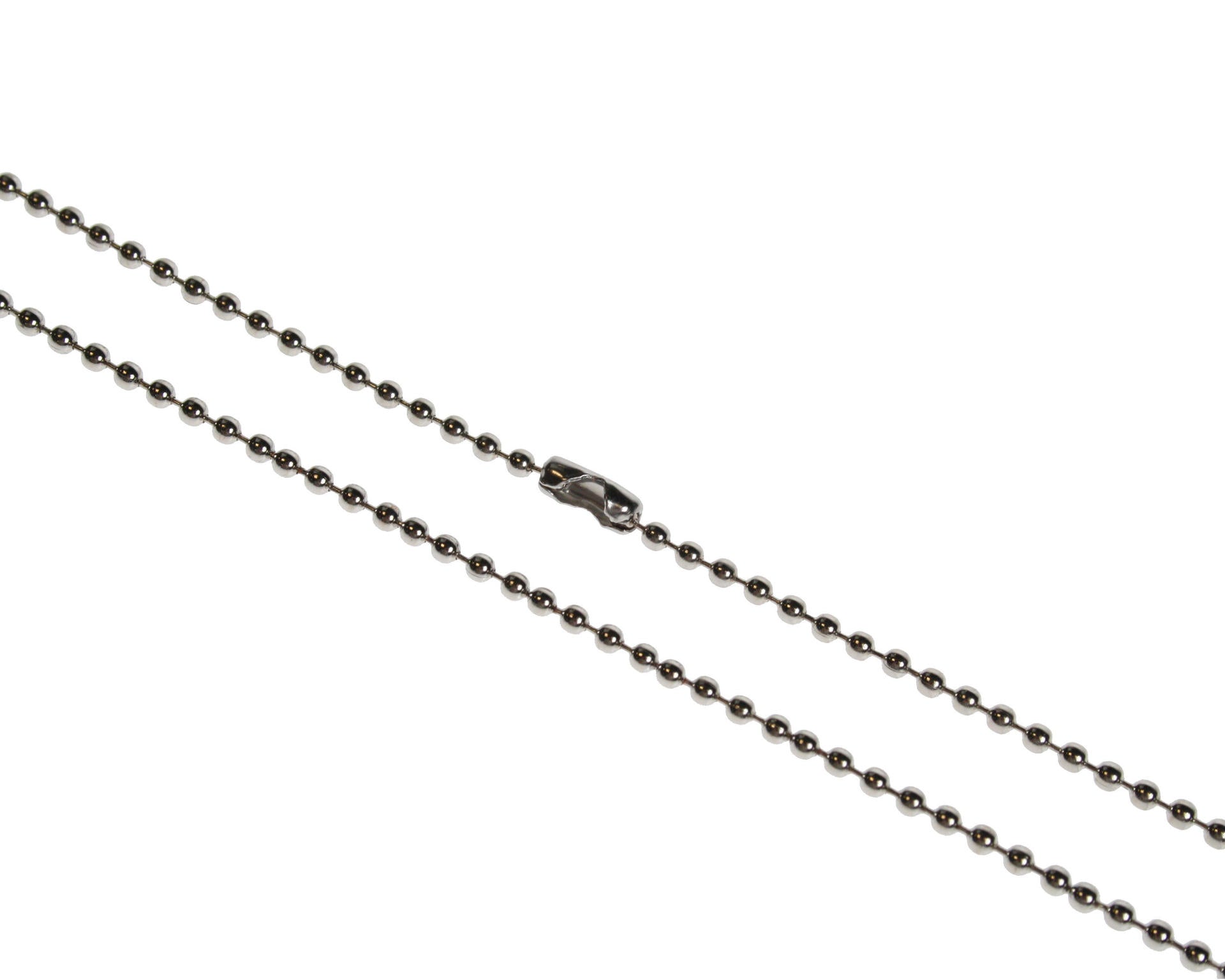 36inch Metal Bead Chain Necklace, Nickel Plated (Pack of 100)